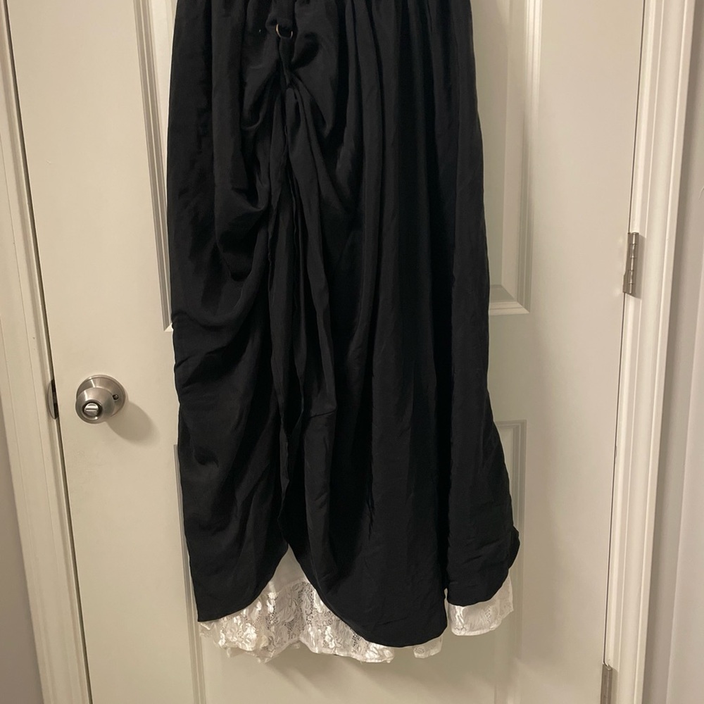 Scarlet Darkness Skirt Womens L Black White Lace Maxi Gothic Steampunk Costume